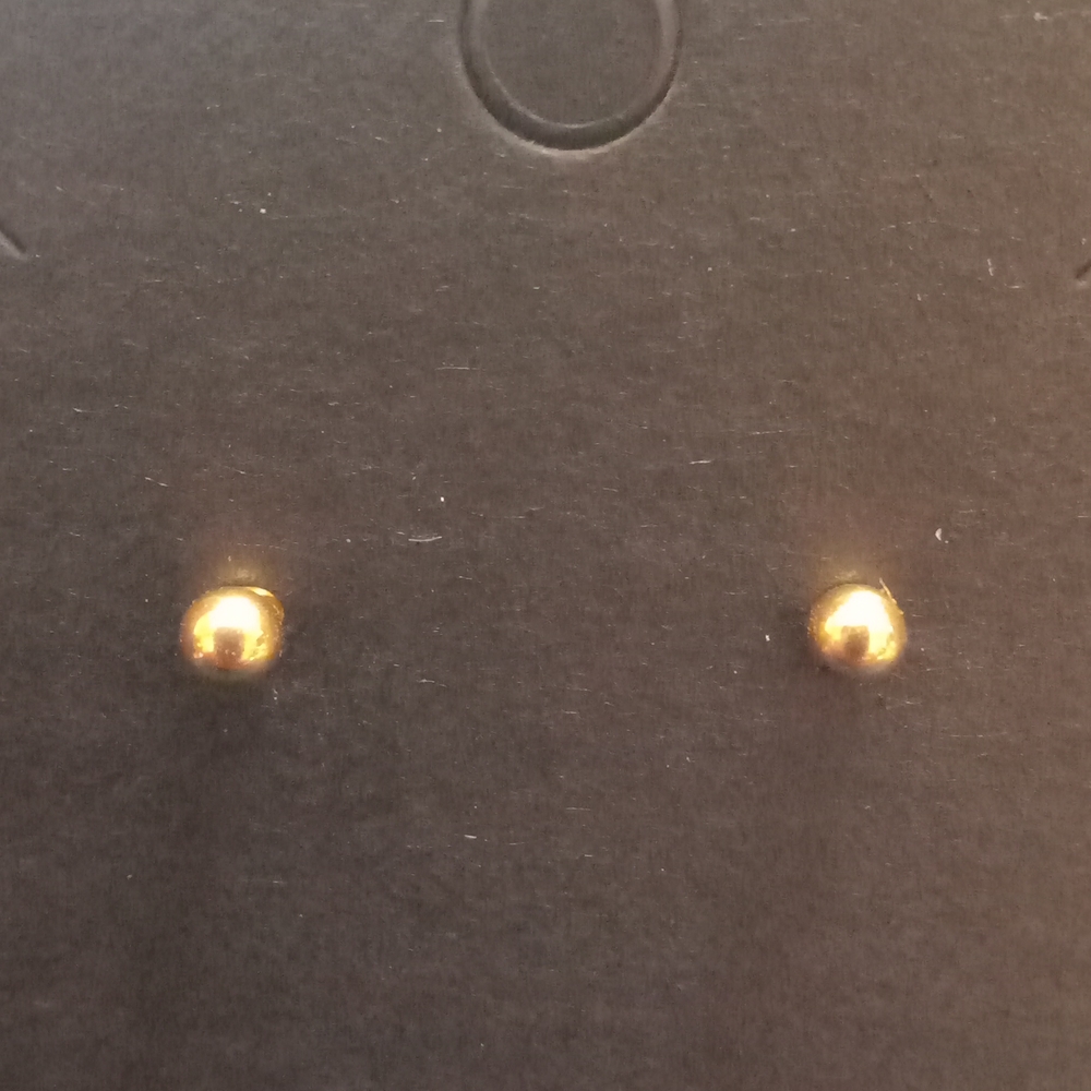 14k Gold Plated Tiny Ball Earrings